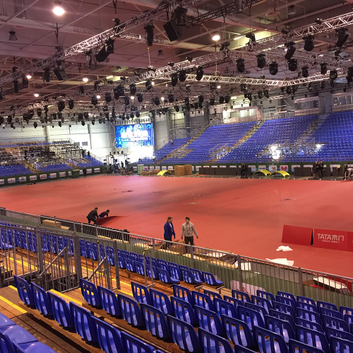 Pista de tênis de mesa coberto com ITTF