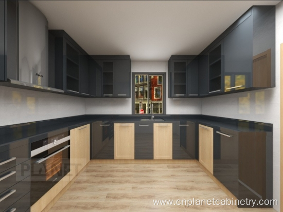 High Quality Espresso Solid Wood Kitchen Cabinets Design