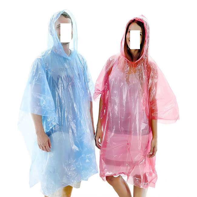 البلاستيك الترويجية المتاح المعطف المطر