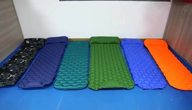 Inflatable Camping Sleeping Pad With Pillow