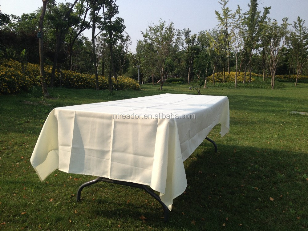 White Rectangular Polyester TableCloths