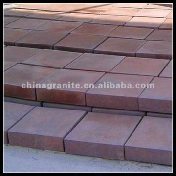red sandstone tile