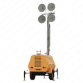 Long service life trailer type 9m mobile light tower