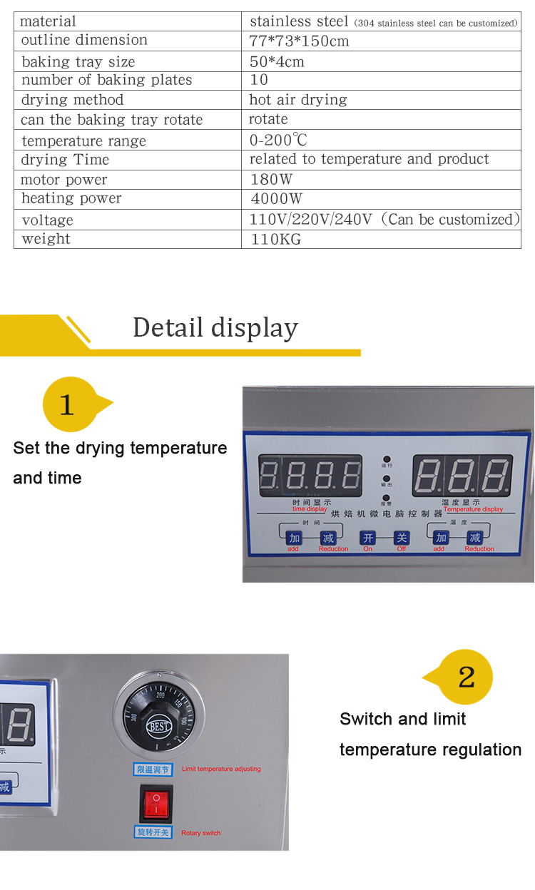 High Efficiency Fruit and Vegetable Hot Air Dehydrator