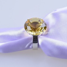 Yellow Wedding Glass Diamond Napkin Rings MH-00175B