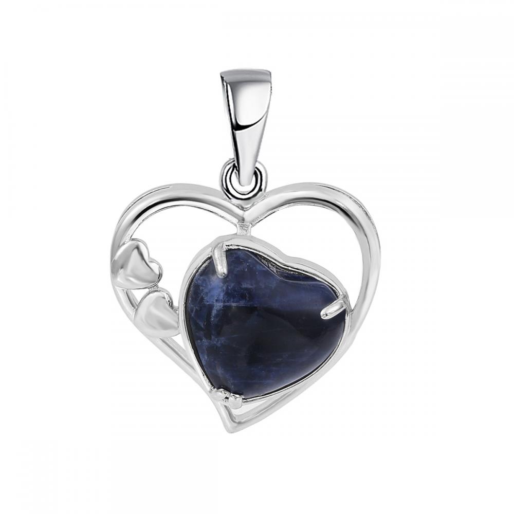 Sodalite Love Heart Birthstone Pendse Pendse Gemstone Collares para mujeres