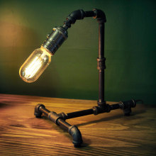 Black Iron Pipe Steampunk Desk Lamp