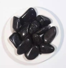 Modern Outdoor Cobblestone White Pebbles Black Polished Stone River Rock