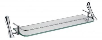 Sytlist glass shelf with rail temper clear glass