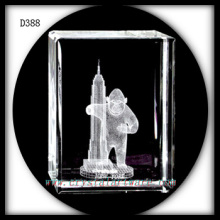 3d laser engraved image inside crystal rectangle