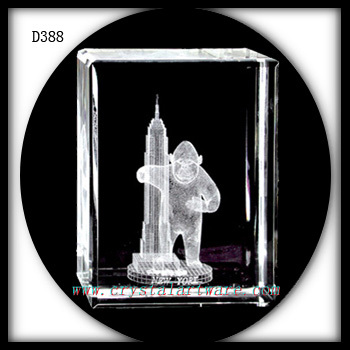 3d laser engraved image inside crystal rectangle