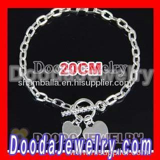 20cm Sterling Silver Thomas Sabo Bracelet With Heart Tags And Io Toggle?