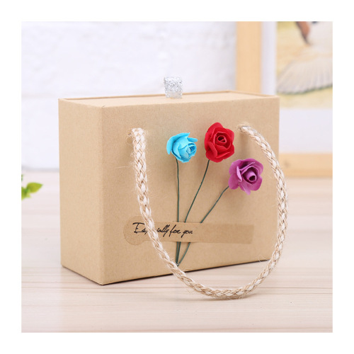 Recycled Kraft Paper Drawer Gift Box Rope Handle