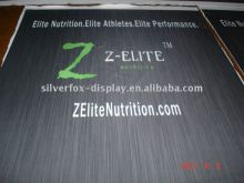 spandex table skirt with dye- sublimation printing. printed lycra covering, printed stretch covering,