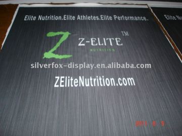 spandex table skirt with dye- sublimation printing. printed lycra covering, printed stretch covering,