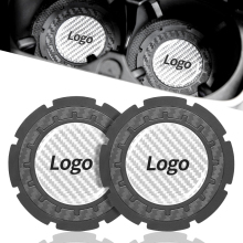 Custom Factory Logo Coaster Auto Car Cup Mat - Carbon Fiber Drinking Holder (2pcs)