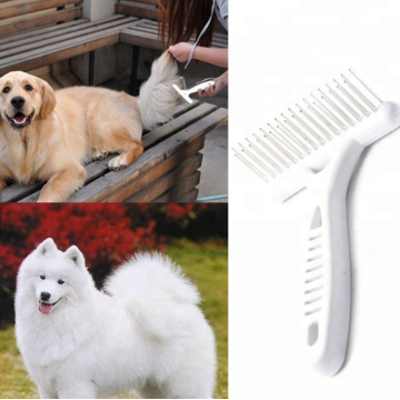 Peigne de râteau blanc pour chiens courts cheveux longs