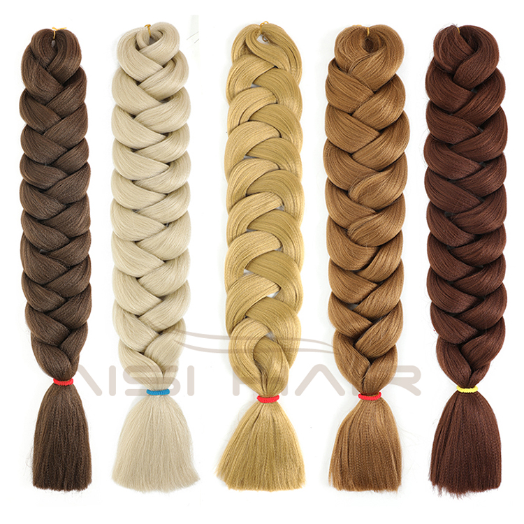 Aisi Hair Top Quality 82 Inch 165g Braid Hair Low Temperature Flame Retardant Fiber Braiding Hair Extension For Black Women