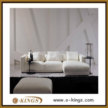 white fabric sectional sofa
