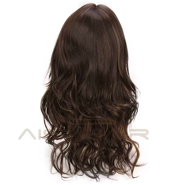 Aisi Hair Long Wavy Brown Bang Wig Heat Resistant Synthetic Hair Wig For Black White Women Fashion Cosplay Christmas Wigs