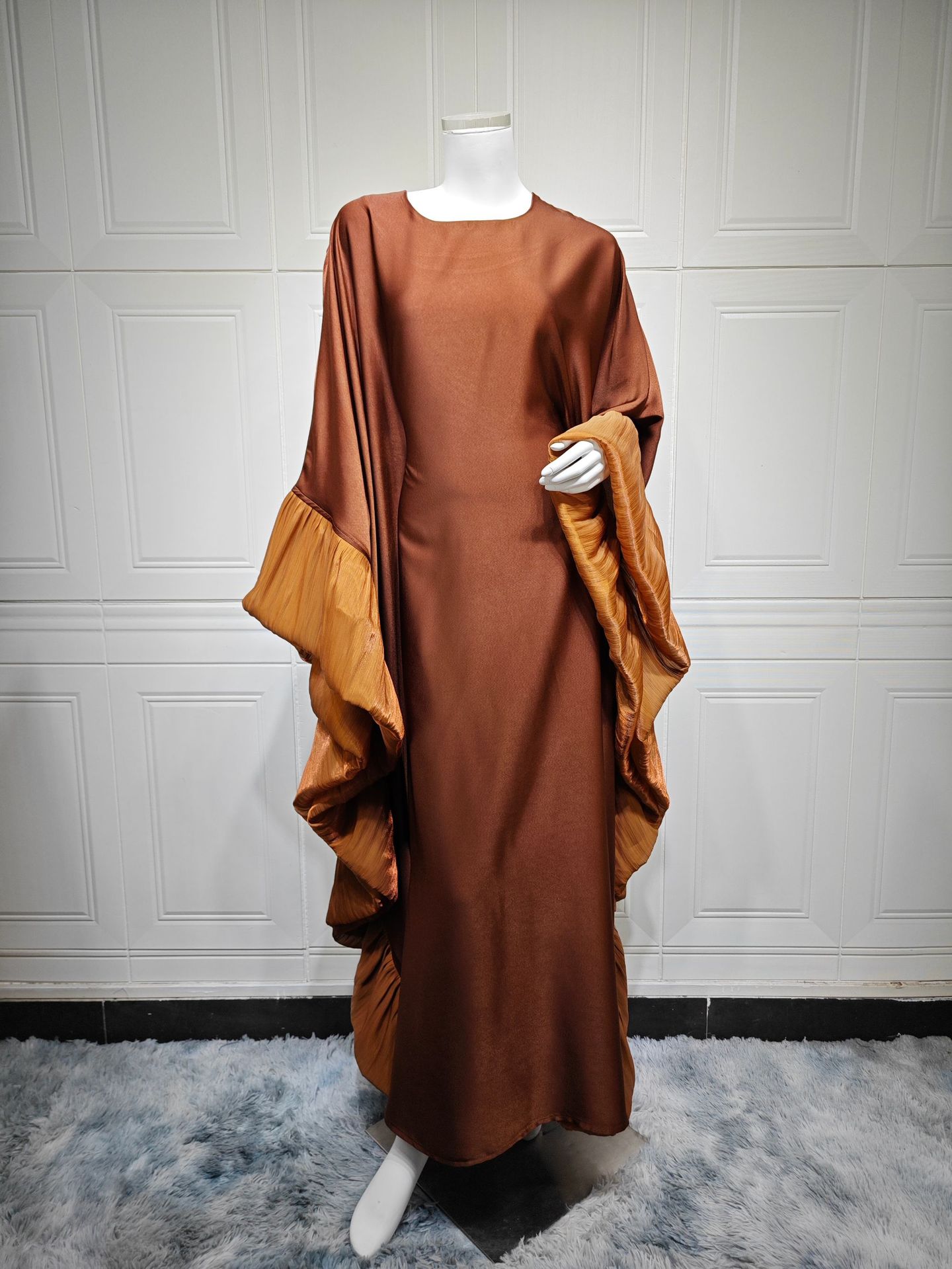لباس کافتان با آستین پروانه مسلمان ابایا MQ201 (12) Muslim Butterfly Sleeve Abaya Elegant Kaftan Dress MQ201 (12)