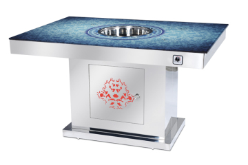 hot pot table marble table with induction cooker,restaurant hot pot table