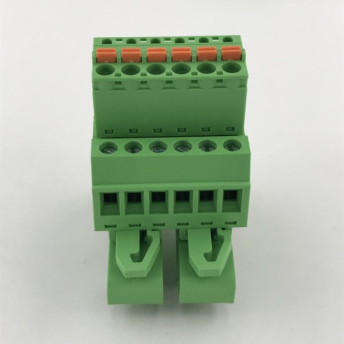 Din rail mounted Pluggable spring terminal block