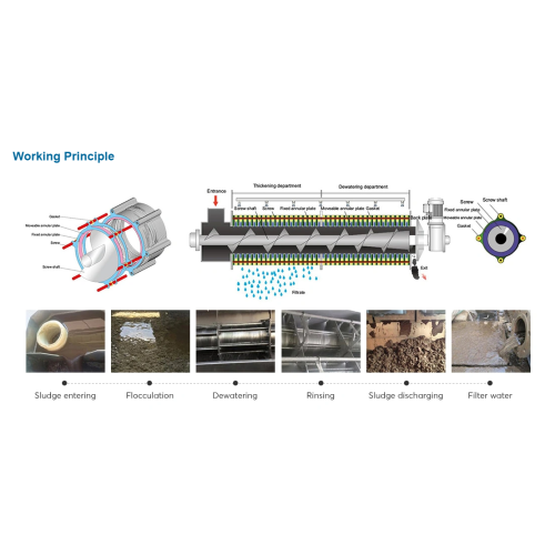 Volute Dewatering Screw Press for Solar Wastewater Treatment