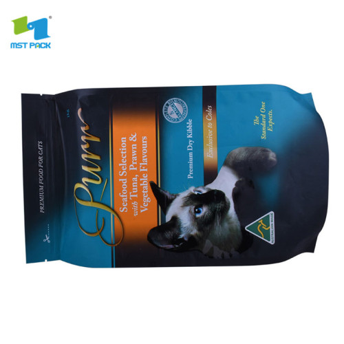 bolsa de envasado de alimentos de viaje de comida para mascotas de papel superior con fuelle lateral