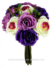 Lavender Mix Rose Silk Flower Wedding Bouquet