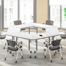 Trapezoid Foldable Office Training Table for School Furniture Meeting Room