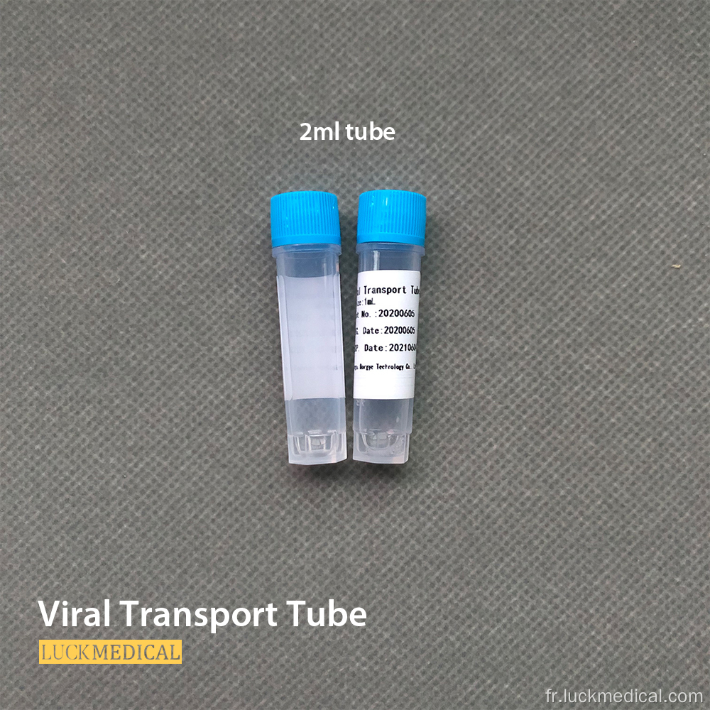 Tube du système de test de virus avec tampon VTM