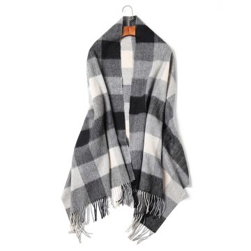 Classic checked wool shawl
