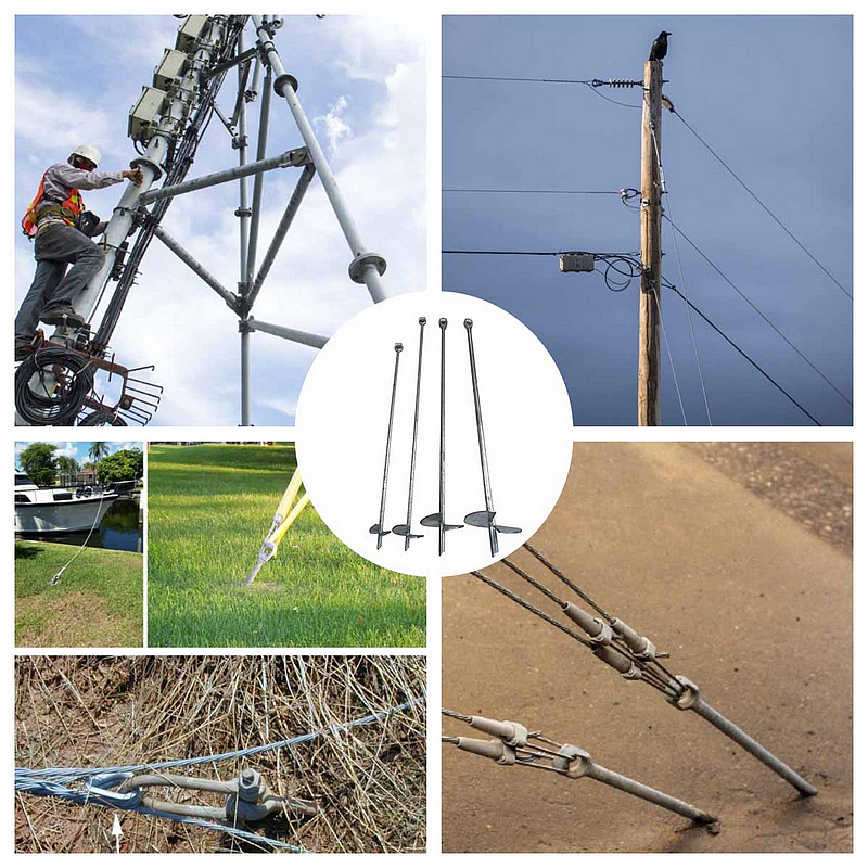 Κανένας Wrech Helical Srew Anchor Tripleye Hot Dip Galvanized Guying Anchors Application No Wrech Helical Srew Anchor Tripleye Hot Dip Galvanized Guying Anchors Application