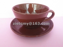 cheap oversized glazed porcelain coffee mug with saucer