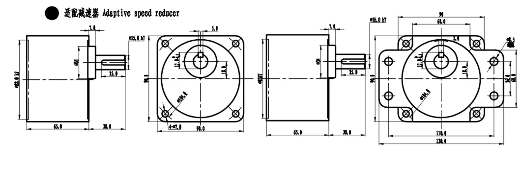 180V DC High Torque Treadmill Motor 1500rpm 1800rpm 500W