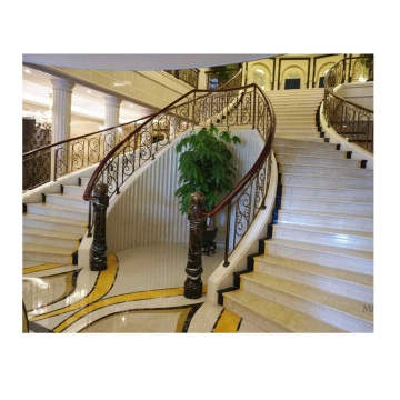 Crema Marfil Marble Beige Polished Staircase Design