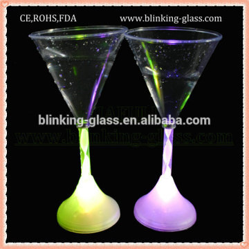 LED FLASHING PLASTIC MARGARITA GLASS