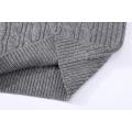 Men's Knitted Crew-Neck Cable Pullover Acrylic/Wool Sweater