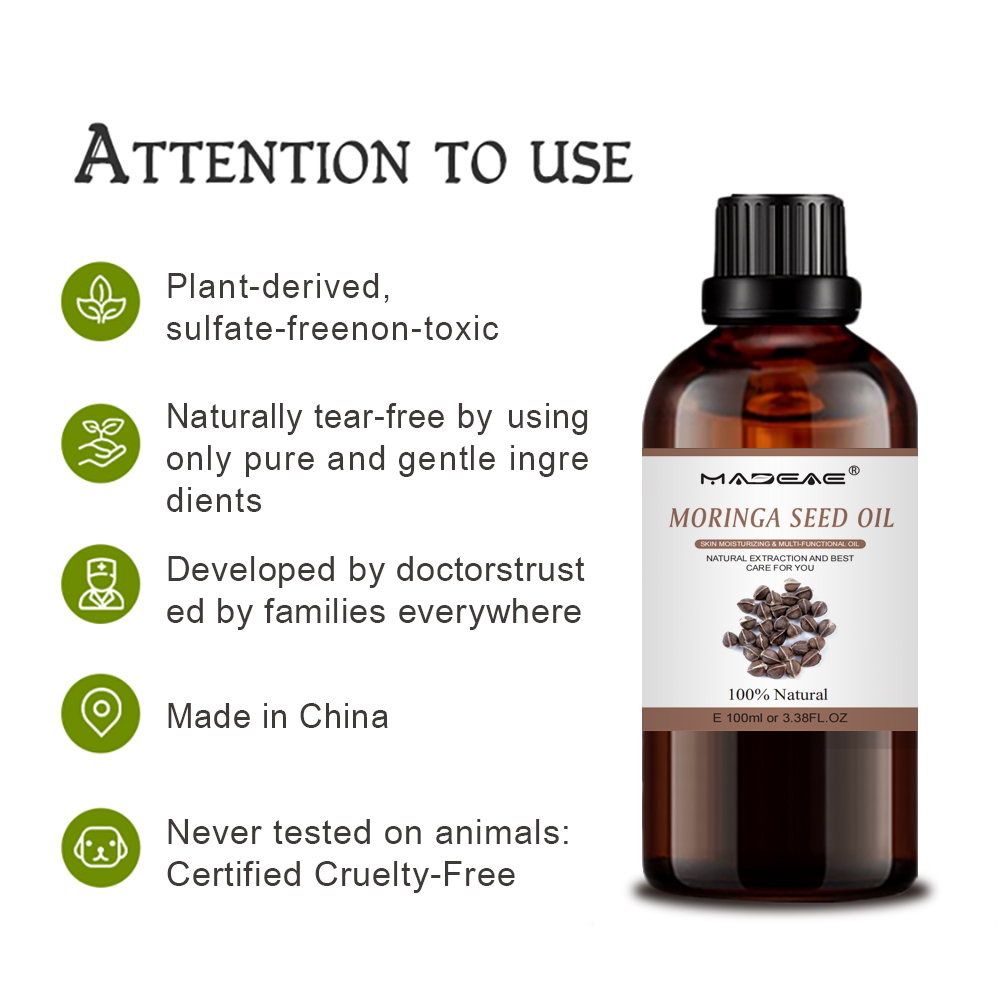 Wholesale bulk natural Moisturizer For Skin Hair Moringa Oil