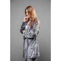 Grey koren fleece short robe and pajama set