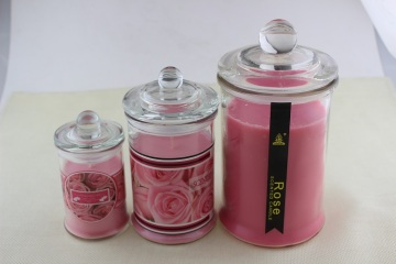 Hot Sale Rose Scent Glass Jar Candle