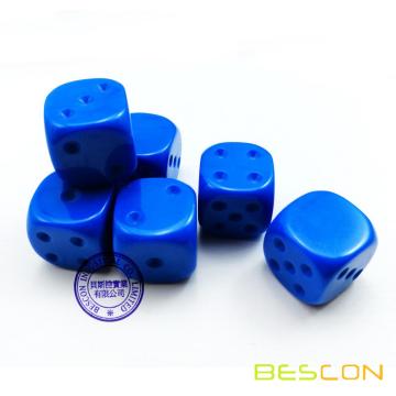 Blank Unpainted 16MM D6 Game Dice with Blank 6th Side, 4 Assorted Color Set of 24pcs, Raw Blank Cube