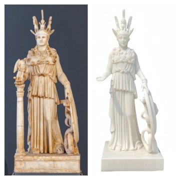 Exquisite Varvakeion Athena Statue in Authentic White Marble