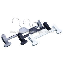 Plastic trousers hanger with 2 clips