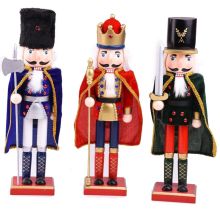 Chinese christmas ornament statues custom wooden nutcracker