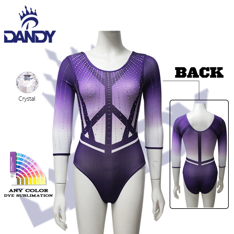 Dandy custom high quality long sleeve gymnastic leotard competition leotards