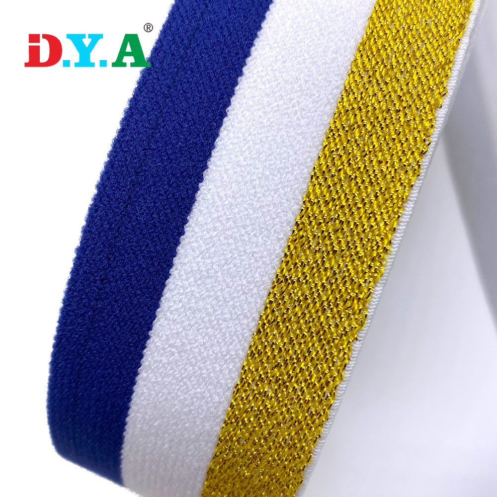 Custom colors OEM metallic elastic gold elastic band lurex elastic
