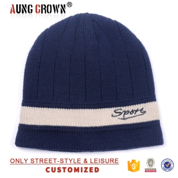 Hadamade striped knitted cool winter hats for men