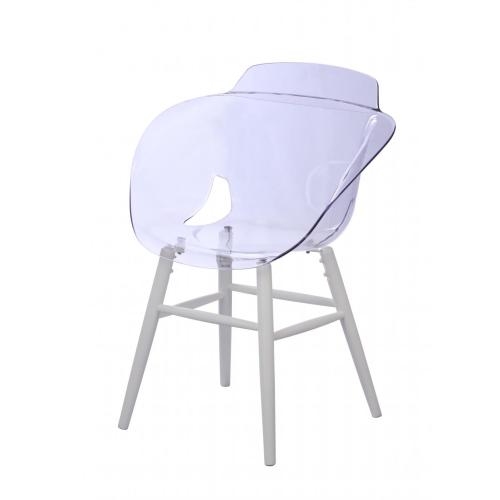 Пластиковые стулья французского дизайна с деревянной подставкой для ног